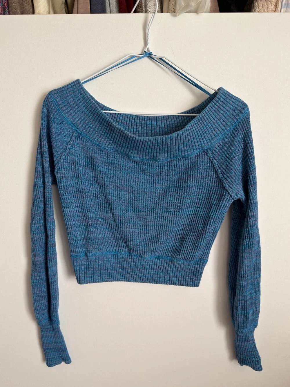 Free People Sugar Rush Sweater in Blue Combo Size XS